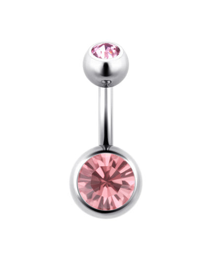 ASTM F136 Titanium Belly Button Ring 14G CZ Navel Barbell Body Jewelry 6/8/10/12mm Hypoallergenic 1Pc