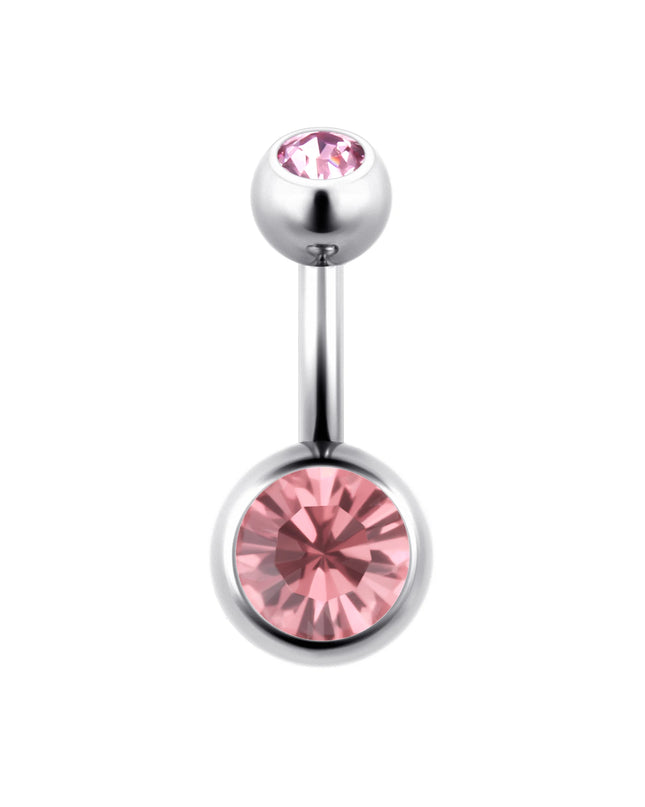 ASTM F136 Titanium Belly Button Ring 14G CZ Navel Barbell Body Jewelry 6/8/10/12mm Hypoallergenic 1Pc