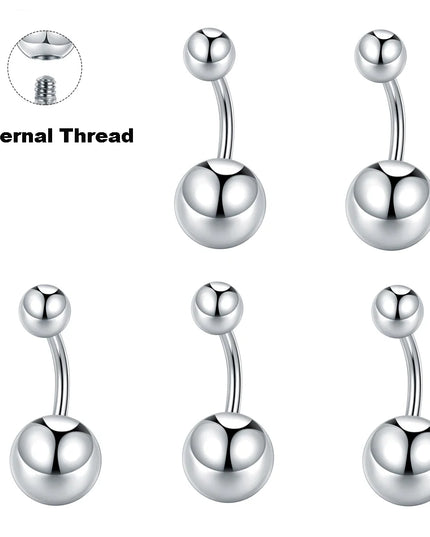1Pc/5Pcs G23 Titanium Belly Button Rings for Women Double Balls Navel Rings Ombligo Piercing Body Jewelry