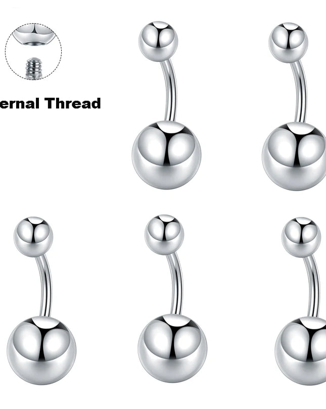 1Pc/5Pcs G23 Titanium Belly Button Rings for Women Double Balls Navel Rings Ombligo Piercing Body Jewelry