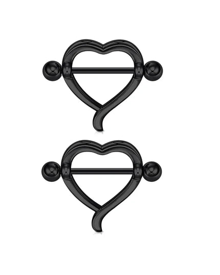 1Pair Heart Shaped Nipple Rings Piercing Jewelry for Women Sexy Clips Stianless Steel Nipple Ring Clamps Pierced Body Jewelry