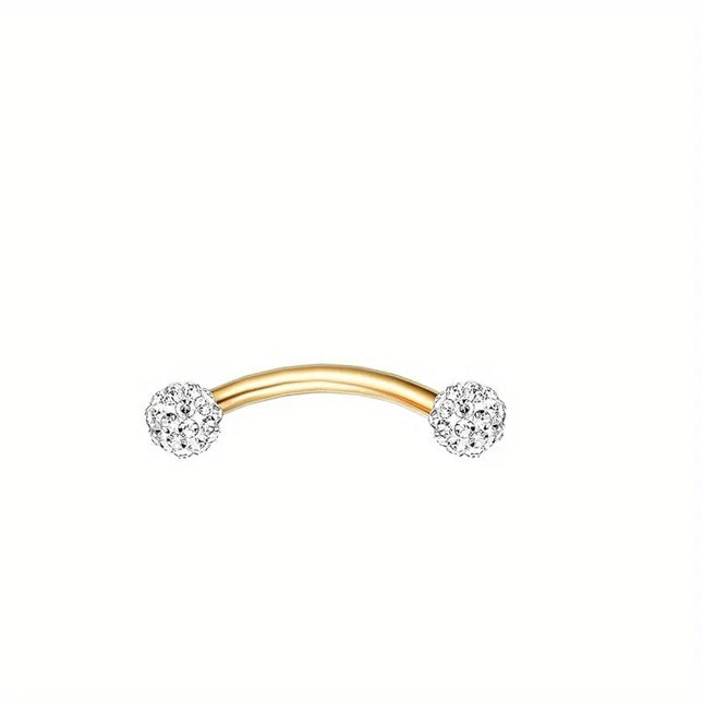 Drperfect Piercing Jewelry 16G Surgical Steel  Curved Barbell Eyebrow Rings Lip Belly Button Piercing Heart Moon Earrings