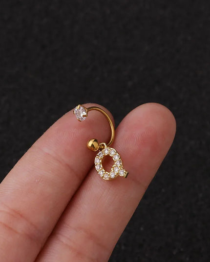 1Pc  English Letter Piercing  Tragus Piercing Jewelry Septo Nose Lip Ear Septum Cartilage Captive Hoop Ring Jewelry Pendientes