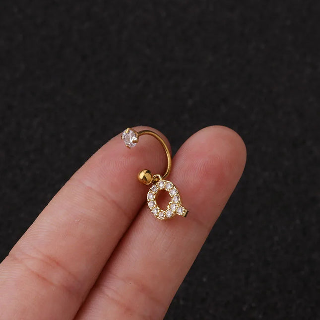 1Pc  English Letter Piercing  Tragus Piercing Jewelry Septo Nose Lip Ear Septum Cartilage Captive Hoop Ring Jewelry Pendientes