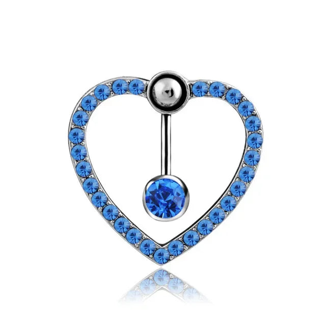 Dainsty Dangled Belly Button Rings Surgical Steel 14G Bar Navel Piercing Ring Crystal CZ Bee Flower Heart Belly Ring Ear Jewelry