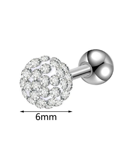 Crystal Ball Earrings Surgical Steel Ear Plugs Eyebrow Piercings Women's Ear Studs Cartilage Tragus Helix Piercing Lip
