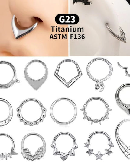 E21F Comfortable Wear Seamless Nose Rings with Heart Polished Surfaces Nose Jewelry Suitable for Easy Wear