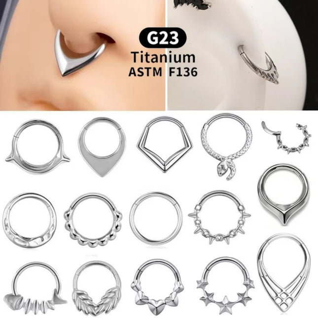 E21F Comfortable Wear Seamless Nose Rings with Heart Polished Surfaces Nose Jewelry Suitable for Easy Wear
