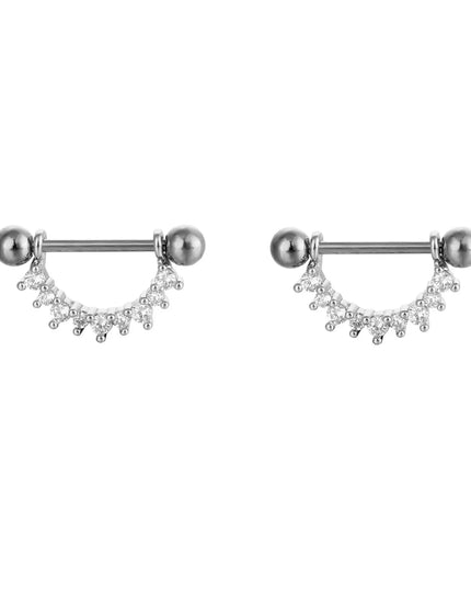 Sexy Nipple Ring Stainless Steel Zircon U Shape Barbell Nipple Studs Piercing Helix Piercing Body Papillary nail Jewelry