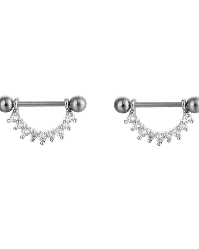 Sexy Nipple Ring Stainless Steel Zircon U Shape Barbell Nipple Studs Piercing Helix Piercing Body Papillary nail Jewelry