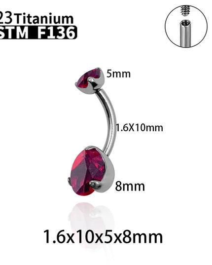 G23 Titanium Sexy Belly Button Rings Piercing ASTM F136 Zircons Wholesale Belly Button Body Jewellery For Women
