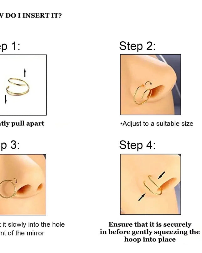 1 Piece Double Layers Stainless Steel Nose Ring Studs for Women 20G Hoops Twist Cartilage Tragus Septum Piercings Body Jewelry