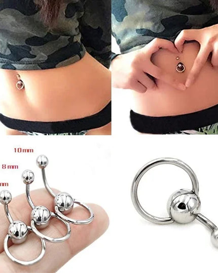 Surgical Belly Button Rings for Women Nombril Ombligo Navel Ring Earrings Stainless Steel Barbell Round Body Piercing Jewelry