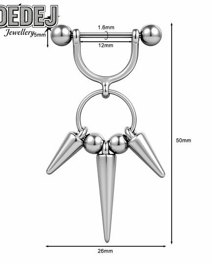 AOEDEJ 1 PC/1 Pair 14/16G Stainless Steel Nipple Rings Unisex Pendant Nipple Piercings Straight Rod Barbell Dangle Body Jewelry