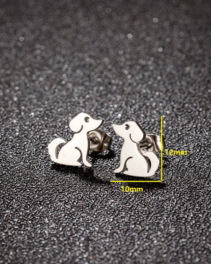 Pet Dog Ear Piercing For Women Cute Love Dachshunds Stainless Steel Corgi Dog Animal Stud Earring Free Shipping Brincos