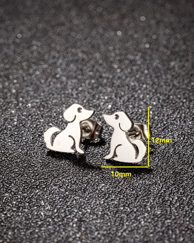 Pet Dog Ear Piercing For Women Cute Love Dachshunds Stainless Steel Corgi Dog Animal Stud Earring Free Shipping Brincos