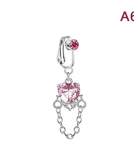 1Pcs Heart Belly Button Rings Pink 14G Women Fashion Belly Ring Dangle Cz Butterfly Punk Spider Navel Piercing Barbell Pircing