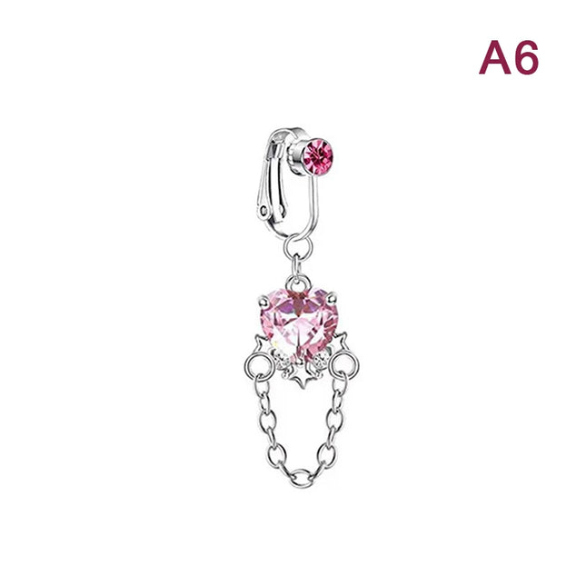 1Pcs Heart Belly Button Rings Pink 14G Women Fashion Belly Ring Dangle Cz Butterfly Punk Spider Navel Piercing Barbell Pircing
