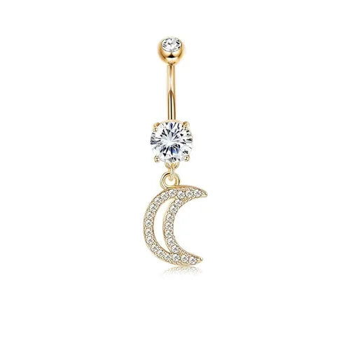 Bobisty Navel Rings for Women Navel Stainless Steel Snake Evil Eye Heart CZ Belly Button Navel Rings Belly Piercing Jewelry