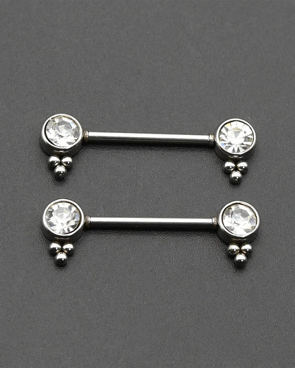 1 Pair 16G 1.2x14mm Plug-in Stainless Steel Barbell Piercing Sexy Women Nipple Piercing Jewelry Unthreaded Nipple Rings No Screw