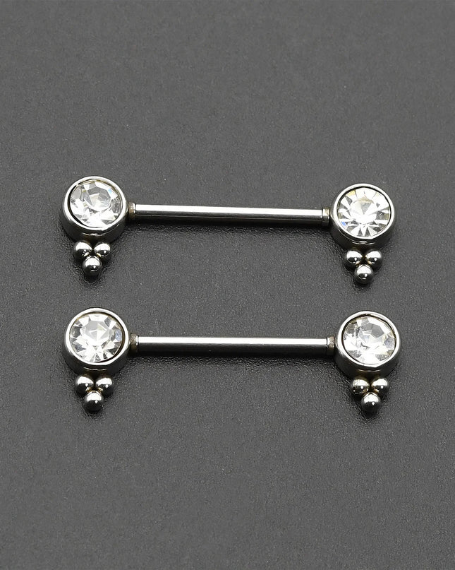 1 Pair 16G 1.2x14mm Plug-in Stainless Steel Barbell Piercing Sexy Women Nipple Piercing Jewelry Unthreaded Nipple Rings No Screw