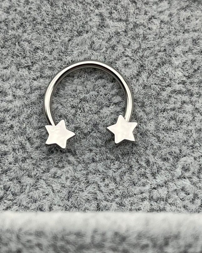 Horseshoe Ring Nose Ring Hinged Segment Septum Piercing Clicker Hoop Ear Cartilage Earrings Helix Silver Color Body Jewelry