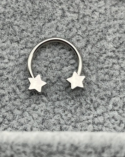 Horseshoe Ring Nose Ring Hinged Segment Septum Piercing Clicker Hoop Ear Cartilage Earrings Helix Silver Color Body Jewelry