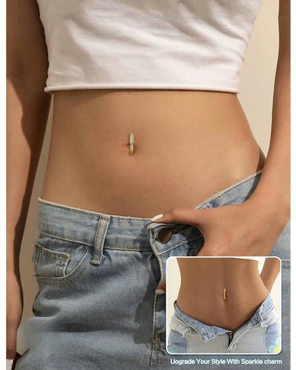 Bobisty Belly Button Bar for Women 316L Surgical Stainless Steel Button Piercing Belly Button Rings Navel Belly Piercing Jewelry