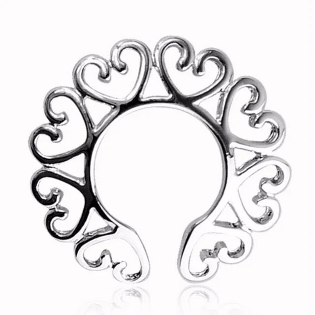 Straight Rod Snake Wing Nipple rings Breast Ring Heart Shaped Adjustable Nipple Piercing Human Jewelry
