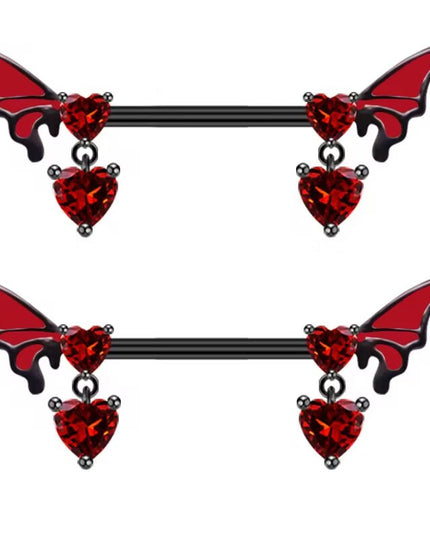 Gothic Cross Border Nipple Rings for Men Bats Spiders Cubic Zirconia Nipple Piercing Jewelry Stainless Steel Piercing Jewelry