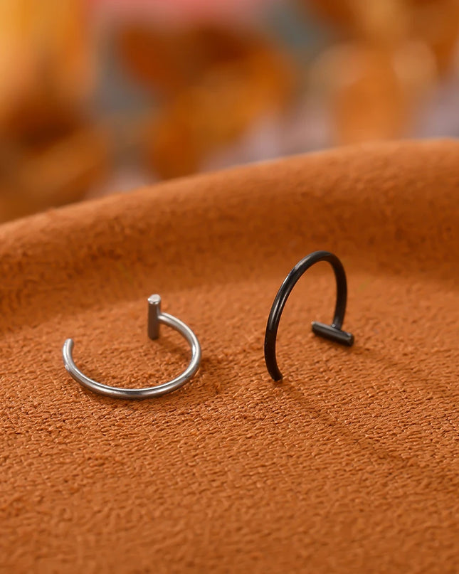 1PC Stainless Steel Fake Nose Ring Hoop Septum Rings Non-Pierced C Clip Lip Ring Earring Fake Nose Piercings Women Body Jewelry