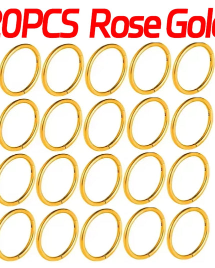 Nose Rings Septum Piercing Clicker Nose Hoops Piercings Titanium Hinged Segment Rings Helix Piercing Unisex Body Jewelry Earring