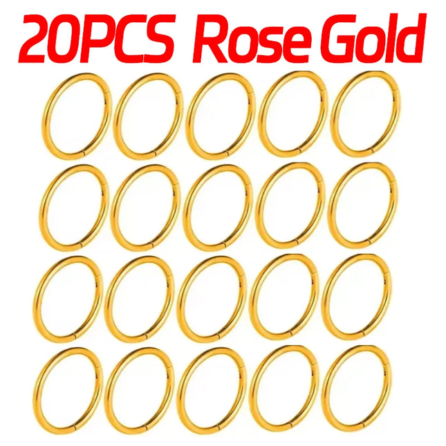 Nose Rings Septum Piercing Clicker Nose Hoops Piercings Titanium Hinged Segment Rings Helix Piercing Unisex Body Jewelry Earring