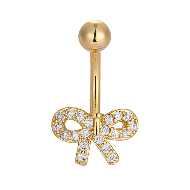 1PC 14G Surgical Steel Belly Button Rings Bow Butterfly Snake Cubic Zirconia Belly Button Barb Ombligo Piercing Jewelry