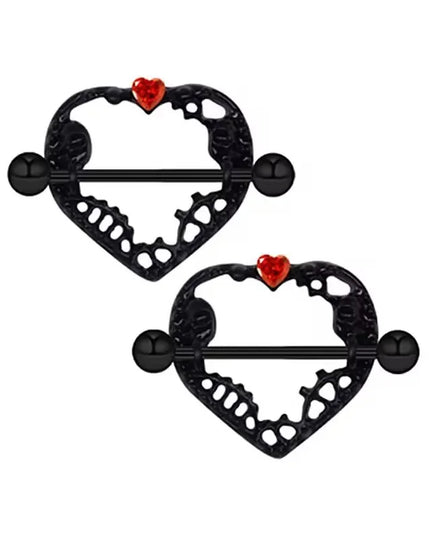 Gothic Cross Border Nipple Rings for Men Bats Spiders Cubic Zirconia Nipple Piercing Jewelry Stainless Steel Piercing Jewelry