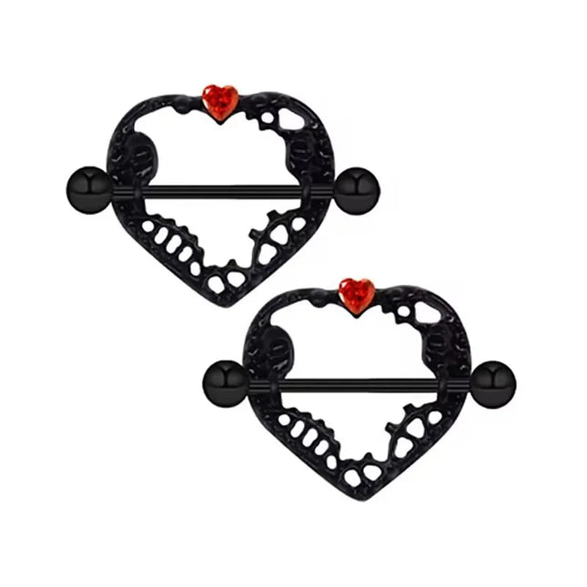 Gothic Cross Border Nipple Rings for Men Bats Spiders Cubic Zirconia Nipple Piercing Jewelry Stainless Steel Piercing Jewelry