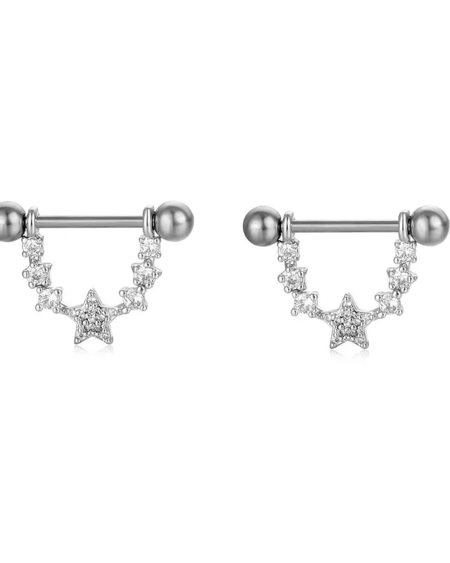 Sexy Nipple Ring Stainless Steel Zircon U Shape Barbell Nipple Studs Piercing Helix Piercing Body Papillary nail Jewelry