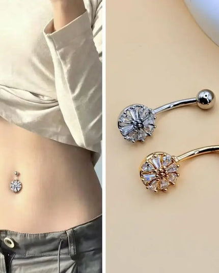 Steel Belly Button Ring Cute Devil Heart Cubic Zirconia Inlaid Hypoallergenic Navel Ring for Teen Girls Daily Use
