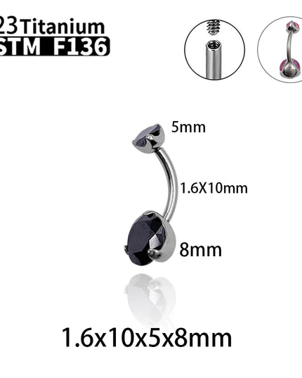 G23 Titanium Sexy Belly Button Rings Piercing ASTM F136 Zircons Wholesale Belly Button Body Jewellery For Women