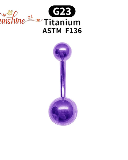 G23 Titanium 14G Belly Button Rings Zircon Highly Polishing Threaded Eyebrow Nails ASTM F136 Body 1pcs Wholesale Belly Button