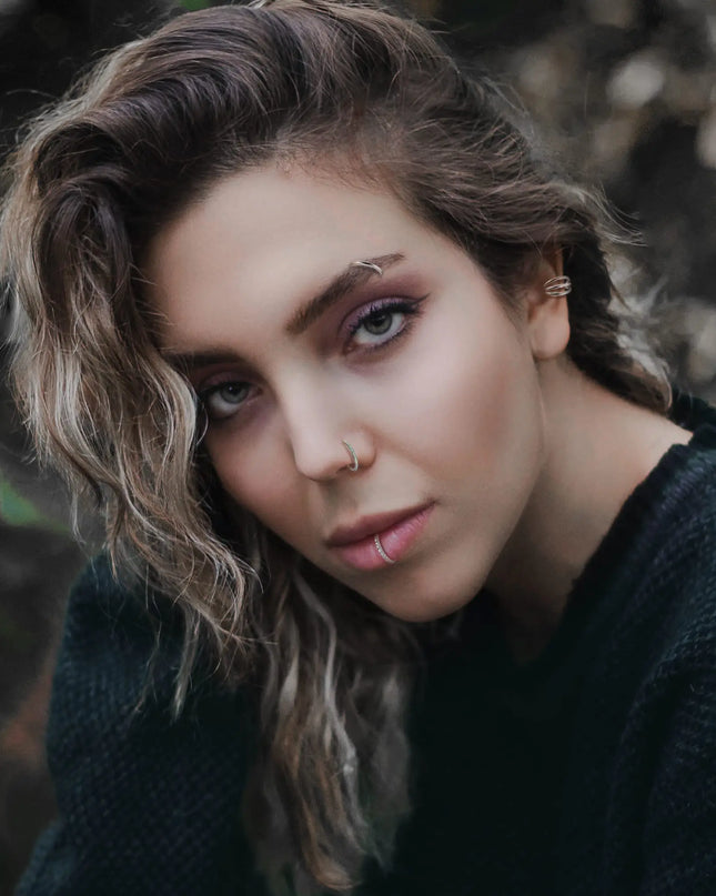 1Pc Surgical Steel Nose Rings Hoops for Women Men Clicker Septum Lip Nose Rings Helix Cartilage Conch Rook Piercing Jewelry