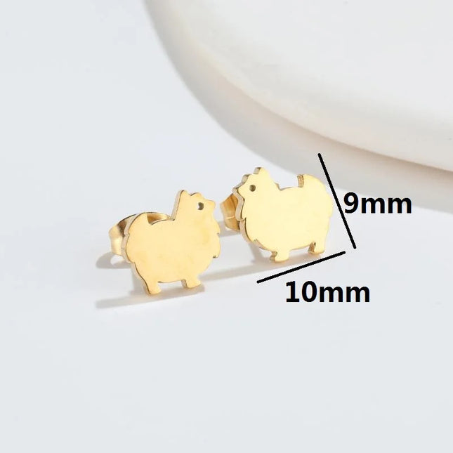 Pet Dog Ear Piercing For Women Cute Love Dachshunds Stainless Steel Corgi Dog Animal Stud Earring Free Shipping Brincos