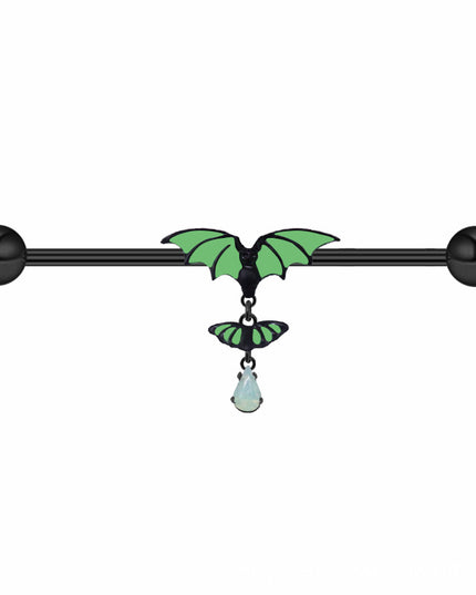 Luminous Bat Belly Button Ring Umbilical Stud Navel Ornament Animal Drop Nipple Ring Luminous Earring Tragus Piercing Jewelry