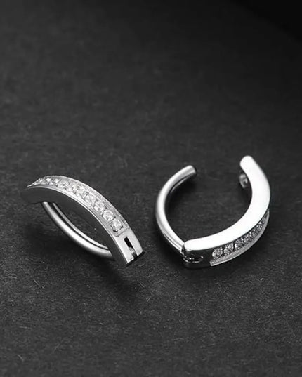 14G Cubic Zirconia Belly Button Ring, Simple Curved Reverse Belly Button Ring Women's Belly Button Piercing Jewelry