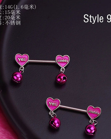 Retro Snake Nipple Piercing Jewelry Shiny Crystal Bunny Rabbit Nipple Rings For Women Girls Heart Nipple Barbells Piercing Pezon