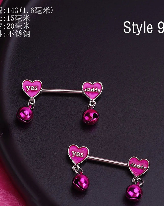 Retro Snake Nipple Piercing Jewelry Shiny Crystal Bunny Rabbit Nipple Rings For Women Girls Heart Nipple Barbells Piercing Pezon