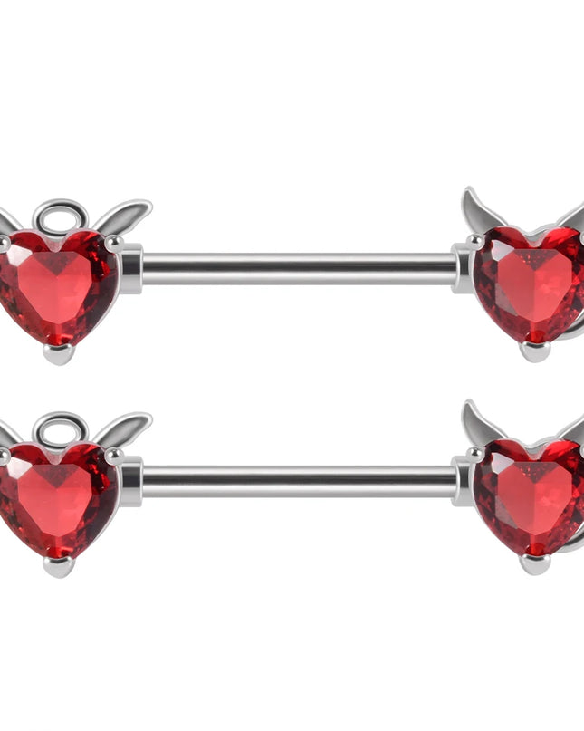 1Pair Sword Cross Nipple Piercing Barbell Surgical Steel Crystal Nipple Shield Cover Heart Butterfly Nipple Ring Body Jewelry14G