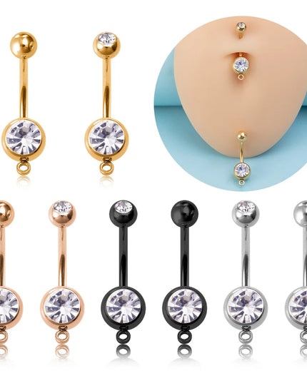 1/4pcs Belly Button Rings DIY Jewelry Making Supplies Findings Pendant Navel Stud Stainless Steel Barbell Piercing Body Jewelry