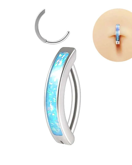 14G Cubic Zirconia Belly Button Ring, Simple Curved Reverse Belly Button Ring Women's Belly Button Piercing Jewelry