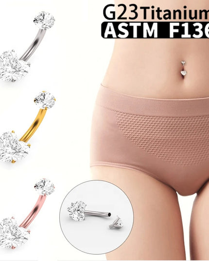 G23 Titanium Sexy Belly Button Rings Piercing ASTM F136 Zircons Wholesale Belly Button Body Jewellery For Women